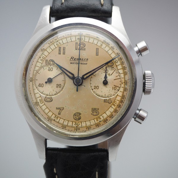 Regalis Vintage " Clam Shell " Chronograph with papers